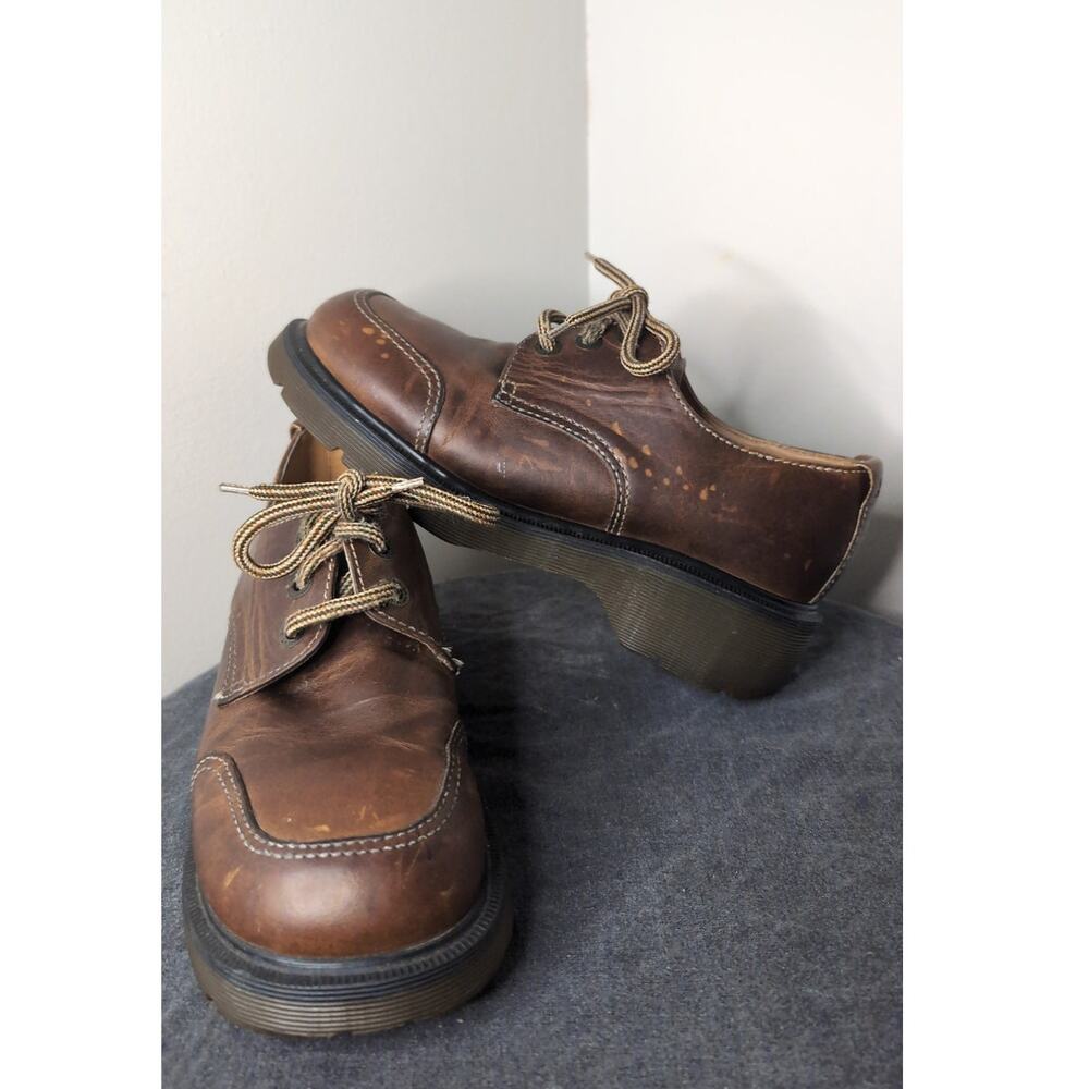 Dr Martens Made In England Brown Leather Industrial Work Shoes Womens 6